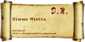 Dienes Mietta névjegykártya